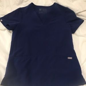 Figs scrub top- deep royal blue